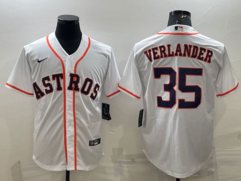 Men Houston Astros #35 Verlander White Game Nike 2022 MLB Jersey1